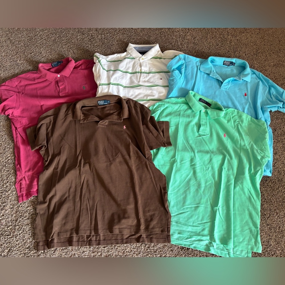 LOT: Men’s Polo Shirts - XL - Tommy Hilfiger Polo Ralph Lauren